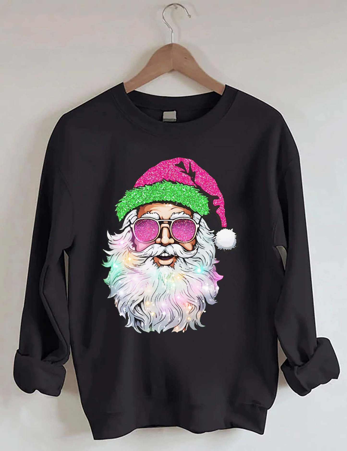 Santa with Sunglasses Sweatshirt-lovefitte