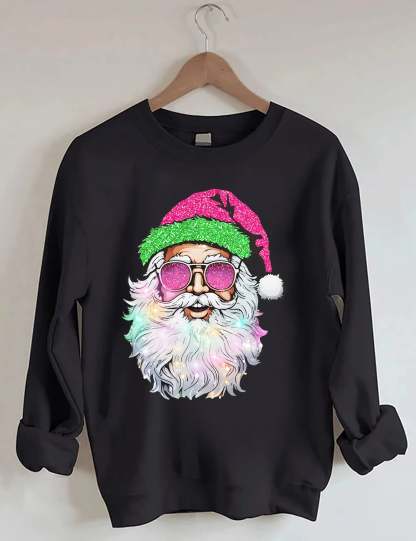Santa with Sunglasses Sweatshirt-lovefitte