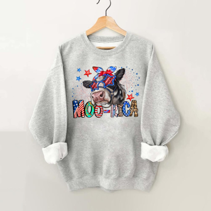 4th Of July Cow Sweatshirt