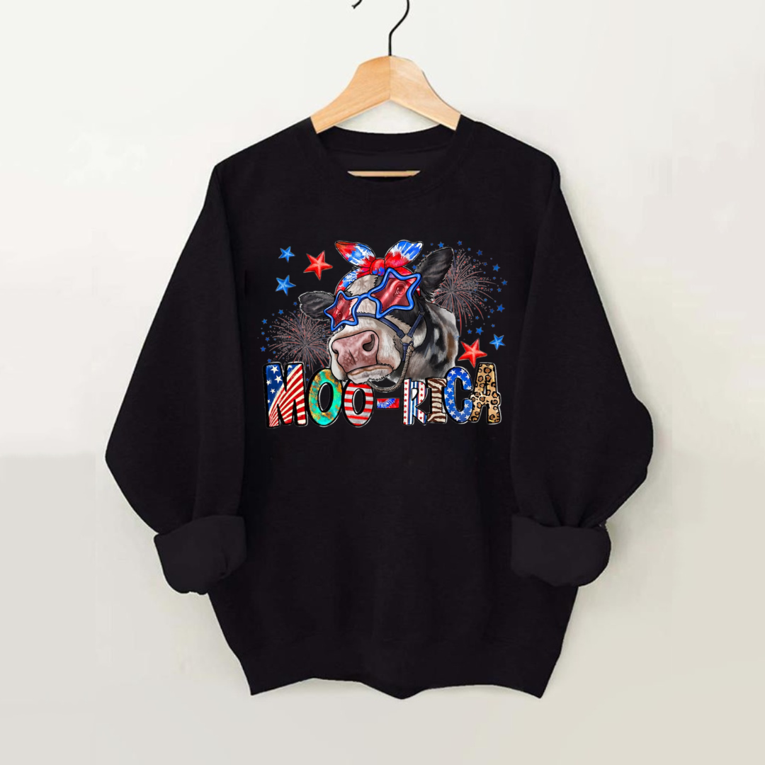 4th Of July Cow Sweatshirt
