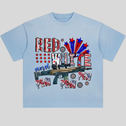 Red White And Pew Pew Pew Tshirt