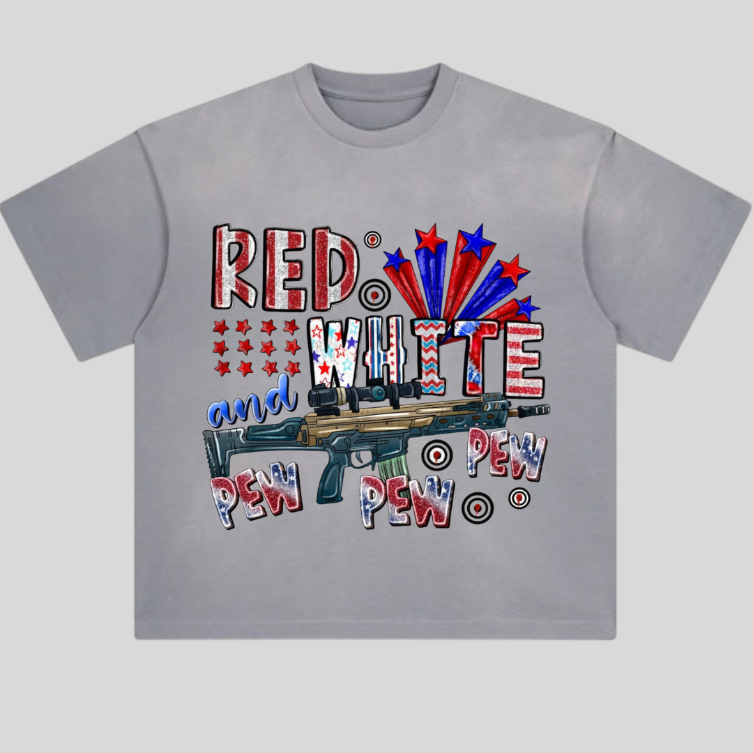 Red White And Pew Pew Pew Tshirt
