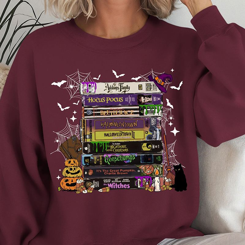 Vintage Halloween VHS Movies Sweatshirt
