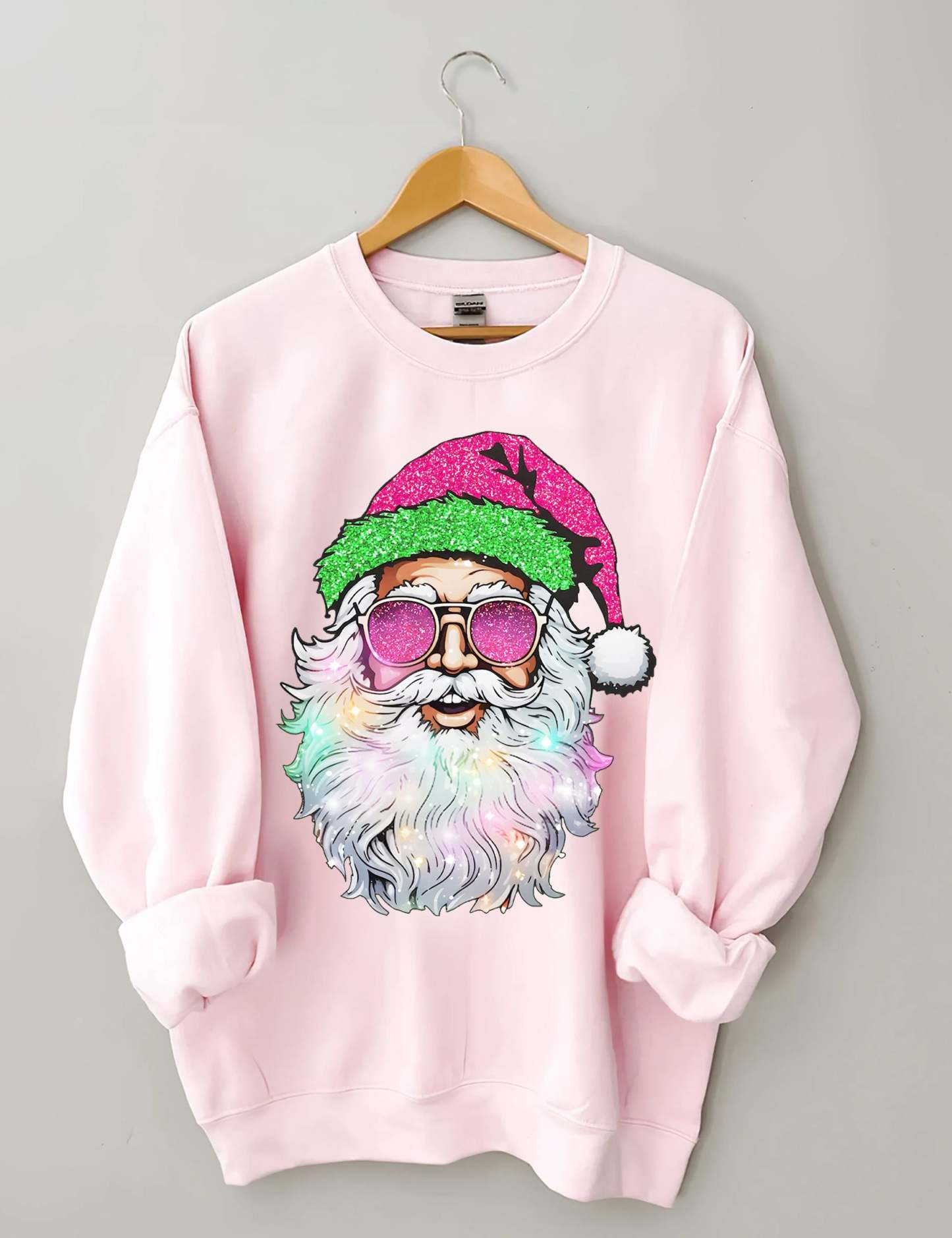 Santa with Sunglasses Sweatshirt-lovefitte