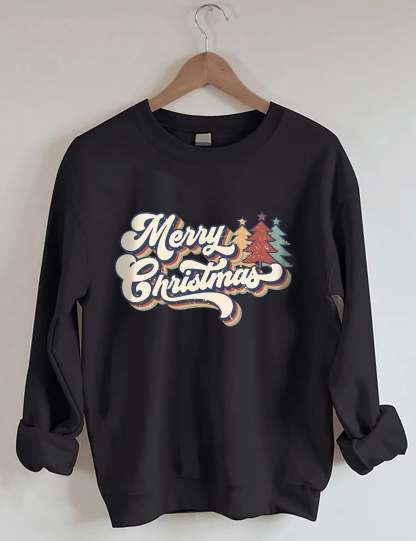Retro Vintage Merry Christmas Crew Neck Unisex Xmas Sweatshirt-lovefitte