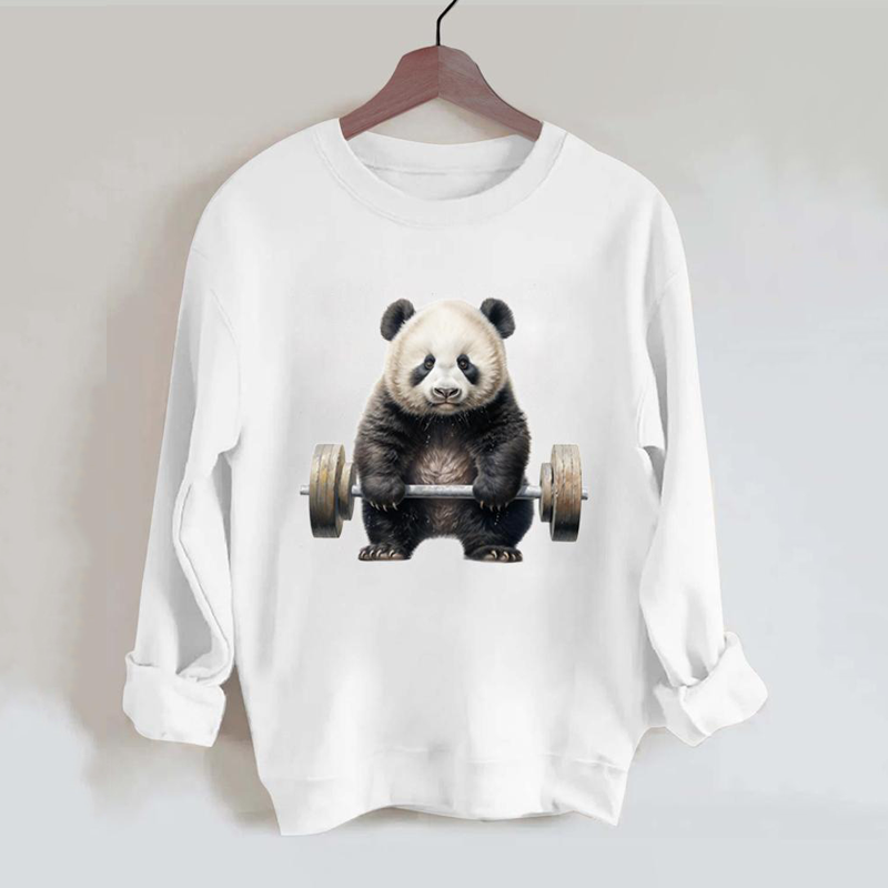 Weightlifting Panda Vintage Gym Sweatshirt-lovefitte