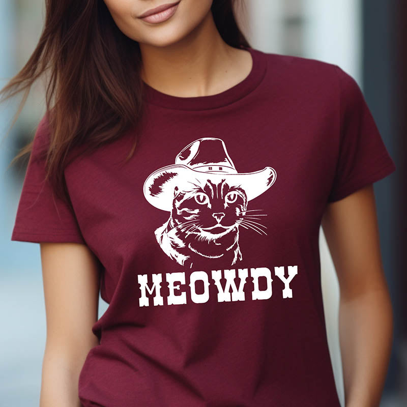 Funny Cat Meowdy Partner T-Shirt-lovefitte