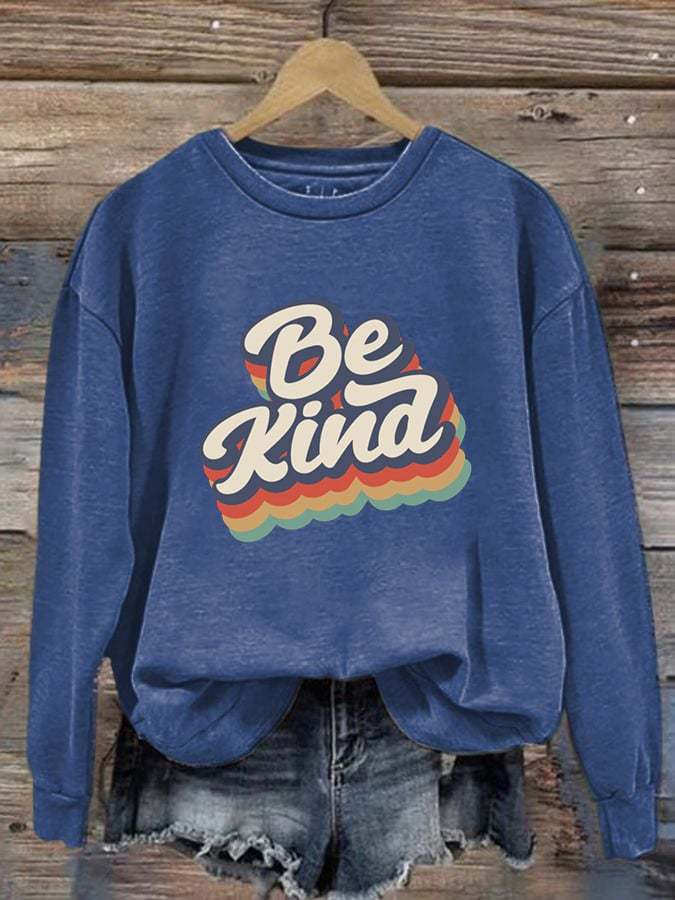 Women'S Be Kind Printed Sweatshirt-lovefitte