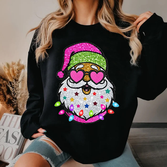 Santa with Sunglasses Christmas Sweatshirt-lovefitte