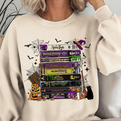 Vintage Halloween VHS Movies Sweatshirt
