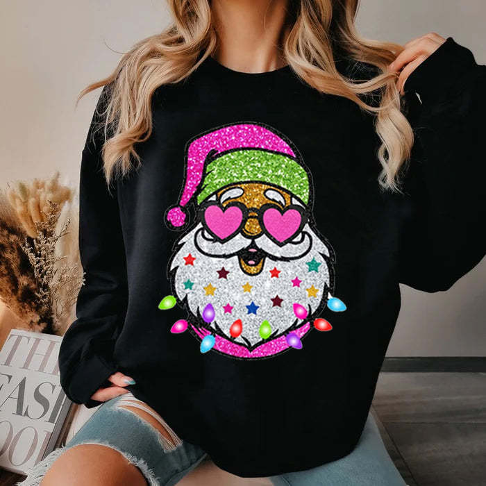 Santa with Sunglasses Christmas Sweatshirt-lovefitte