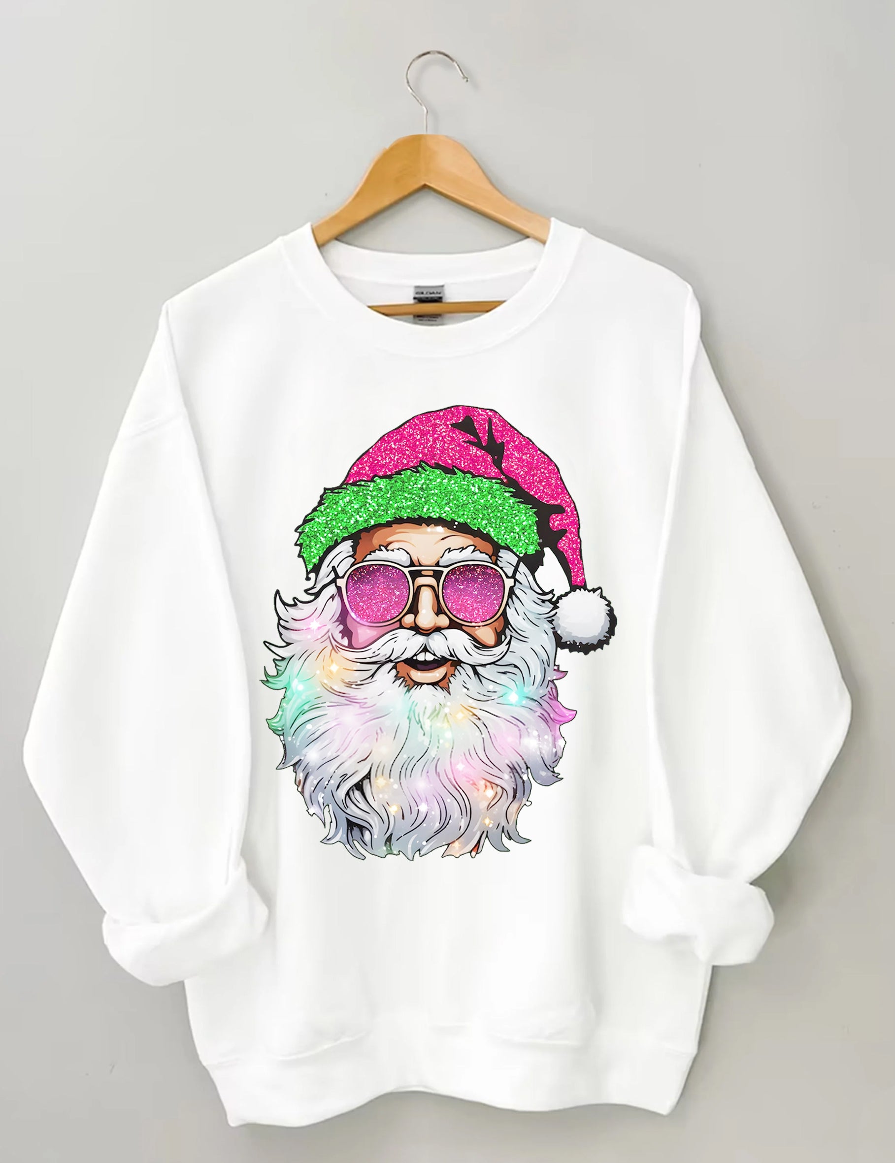 Santa with Sunglasses Sweatshirt-lovefitte
