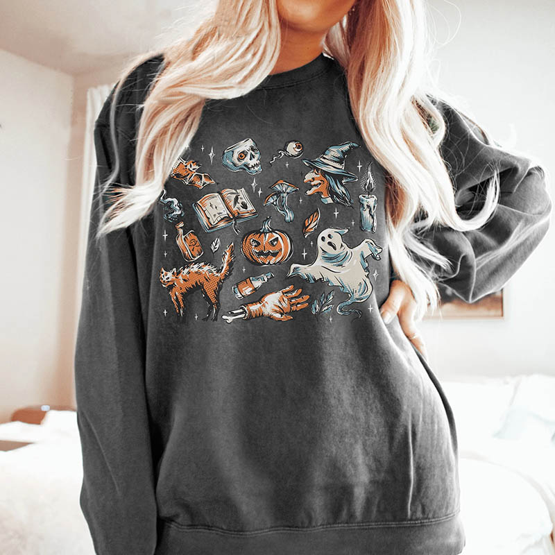 Vintage Halloween Elements Sweatshirt