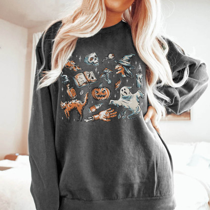 Vintage Halloween Elements Sweatshirt