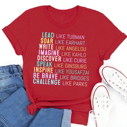Lead Like Tubman Empowered Women Teacher T-Shirt