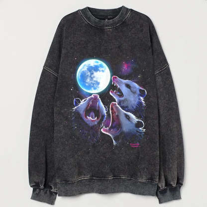 Three Possums Howling at Moon Vintage Sweatshirt-lovefitte