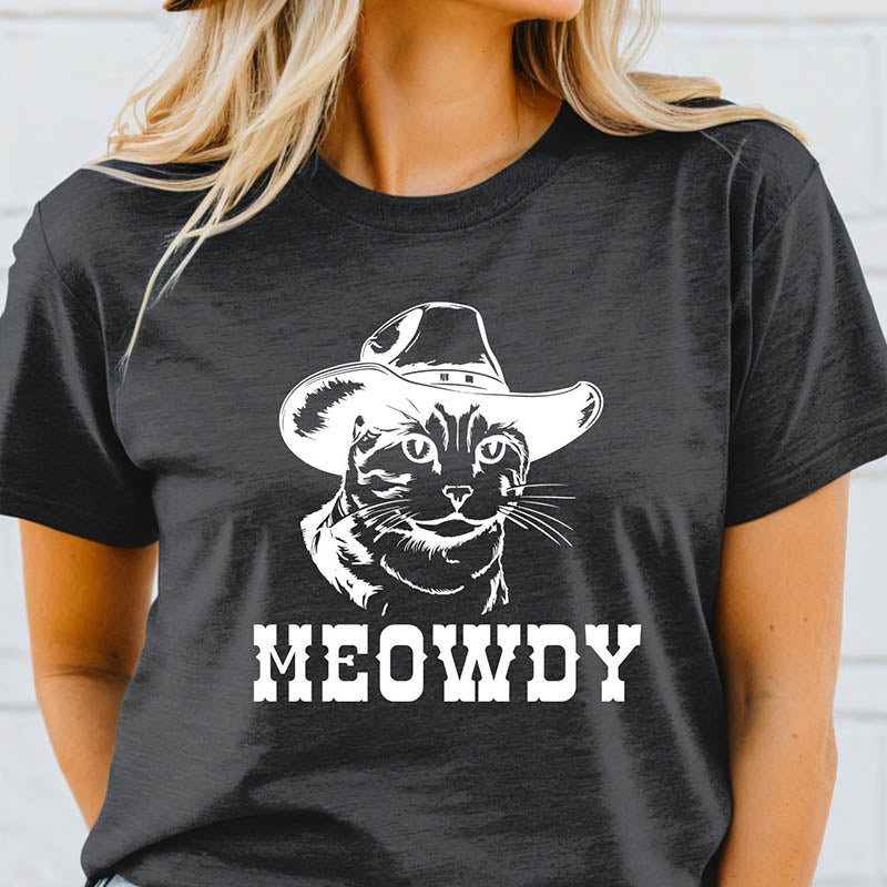 Funny Cat Meowdy Partner T-Shirt-lovefitte