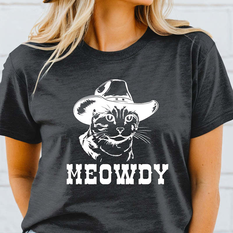 Funny Cat Meowdy Partner T-Shirt-lovefitte
