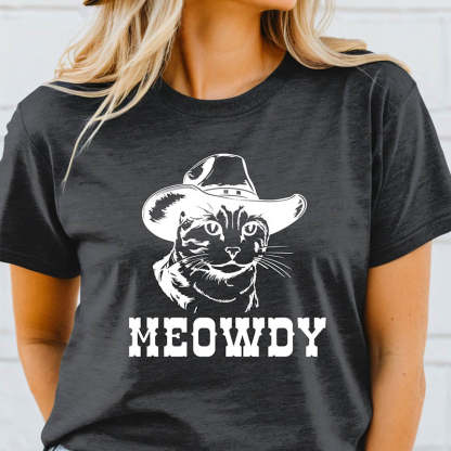Funny Cat Meowdy Partner T-Shirt-lovefitte