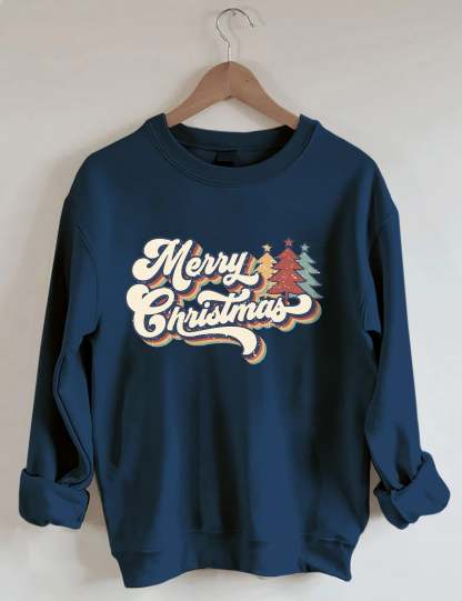 Retro Vintage Merry Christmas Crew Neck Unisex Xmas Sweatshirt-lovefitte