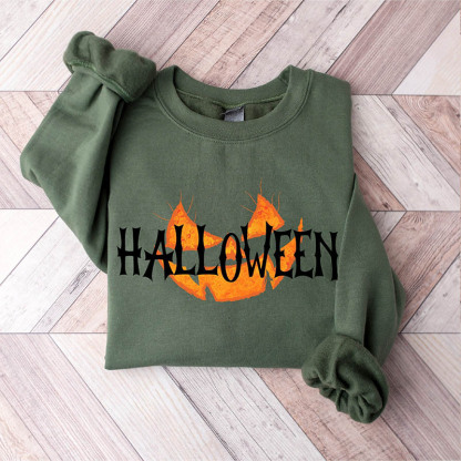 Halloween Pumpkin Face Sweatshirt