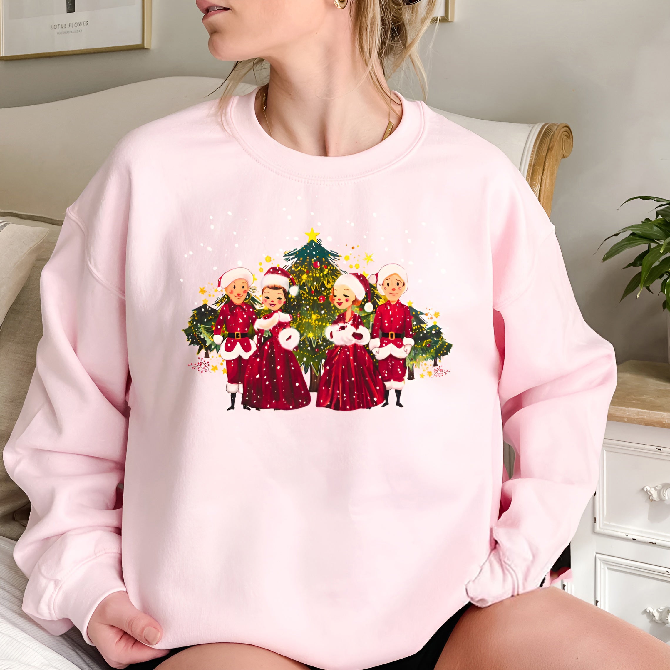 Women's Merry Christmas Printed Sweatshirt-lovefitte