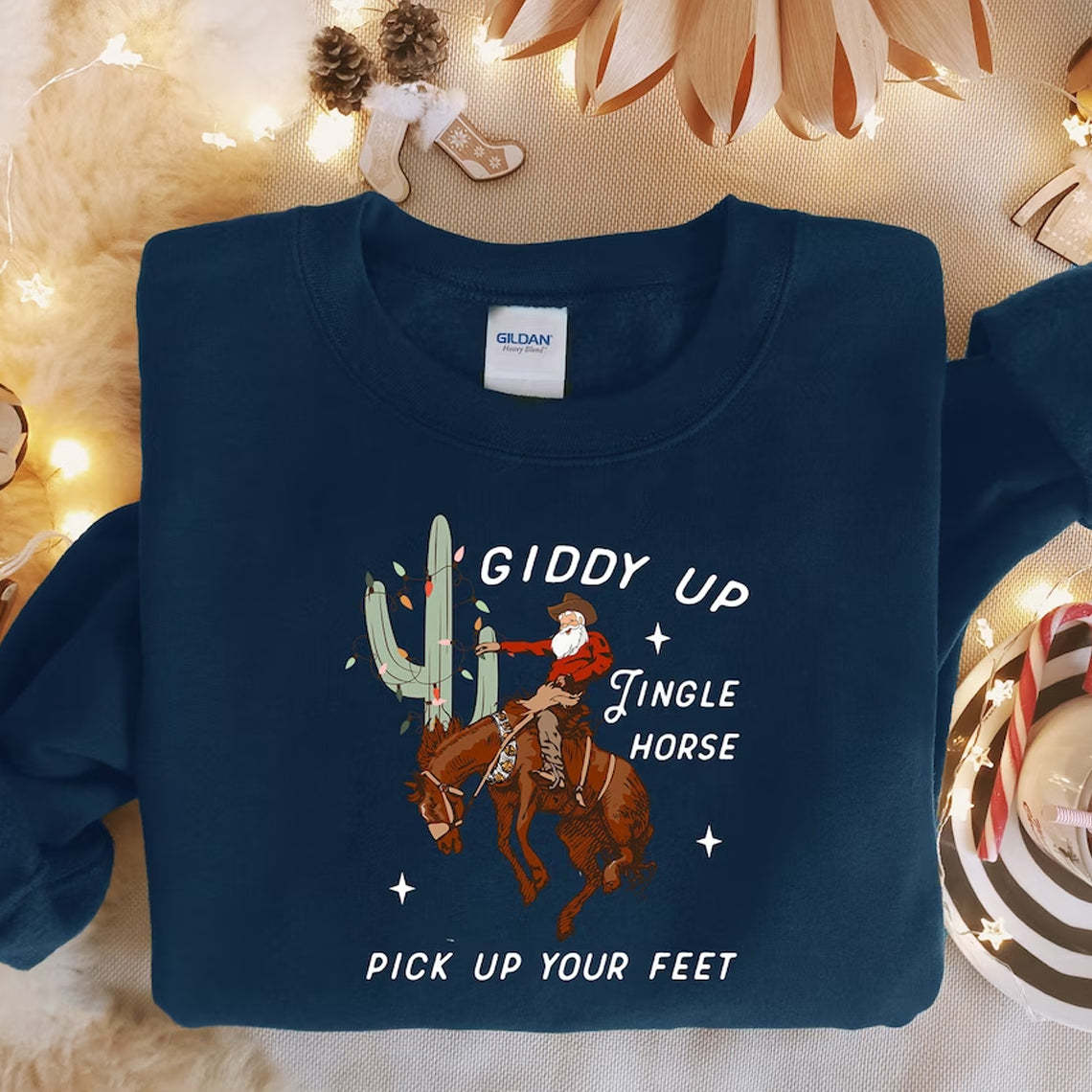 Giddy Up Jingle Horse Sweatshirt-lovefitte