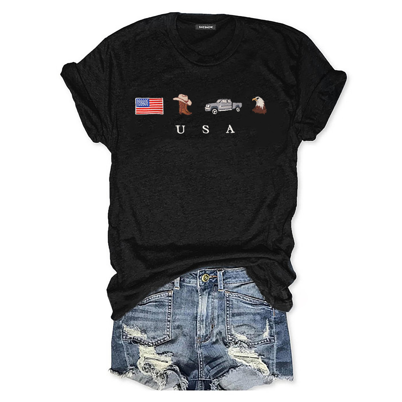 Flag Cowboy Boots Hat Truck Eagle Shirt 