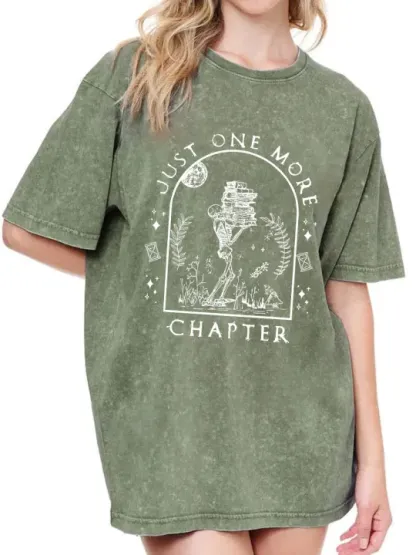 Vintage Just One More Chapter Novel Washed T-Shirt