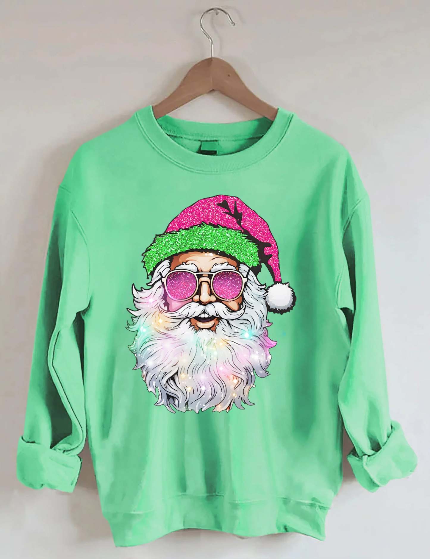 Santa with Sunglasses Sweatshirt-lovefitte