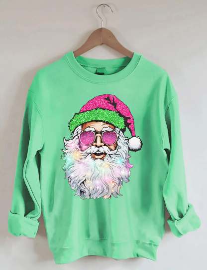 Santa with Sunglasses Sweatshirt-lovefitte