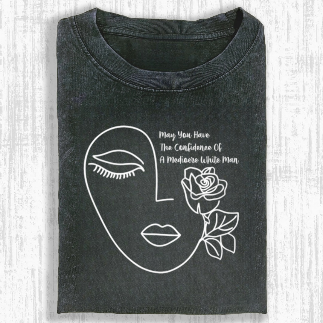 Feminist Rose Line Art Tshirt