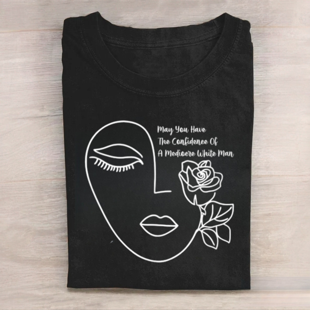 Feminist Rose Line Art Tshirt