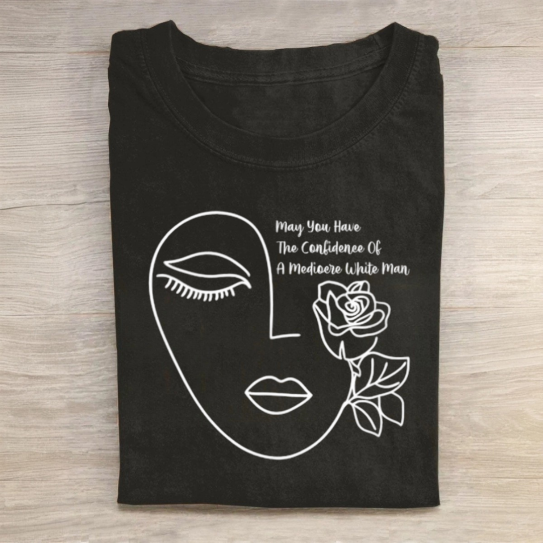 Feminist Rose Line Art Tshirt