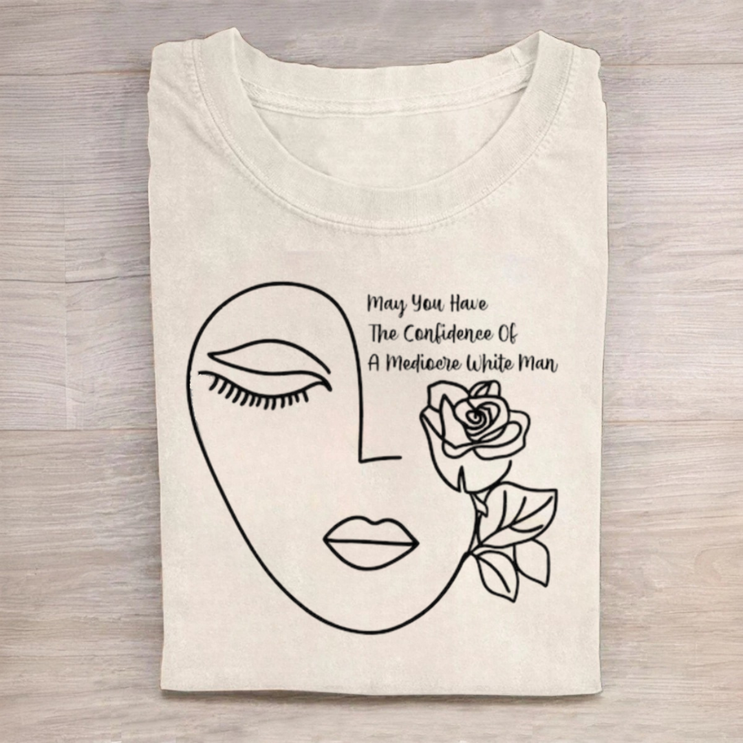 Feminist Rose Line Art Tshirt