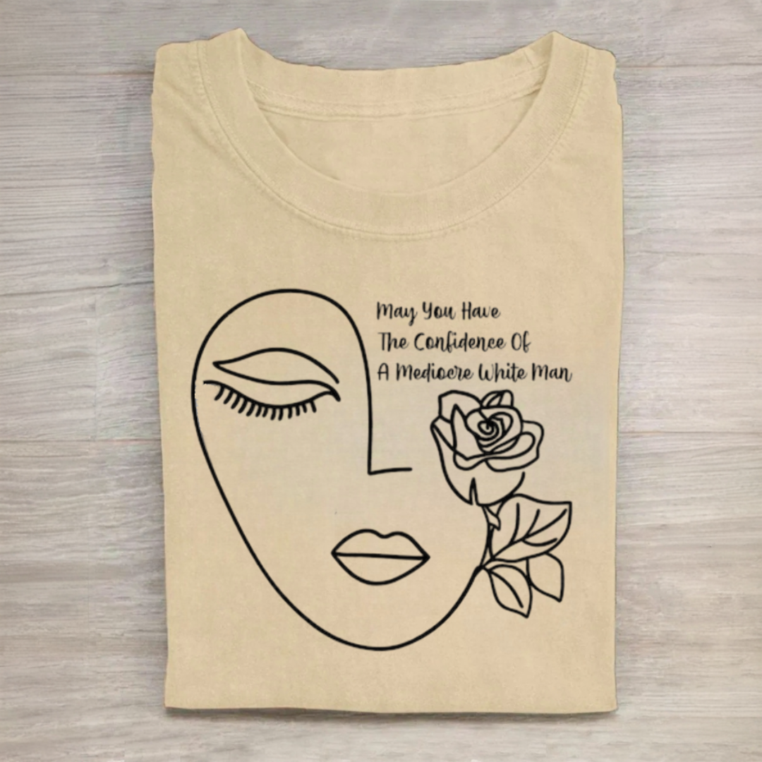 Feminist Rose Line Art Tshirt