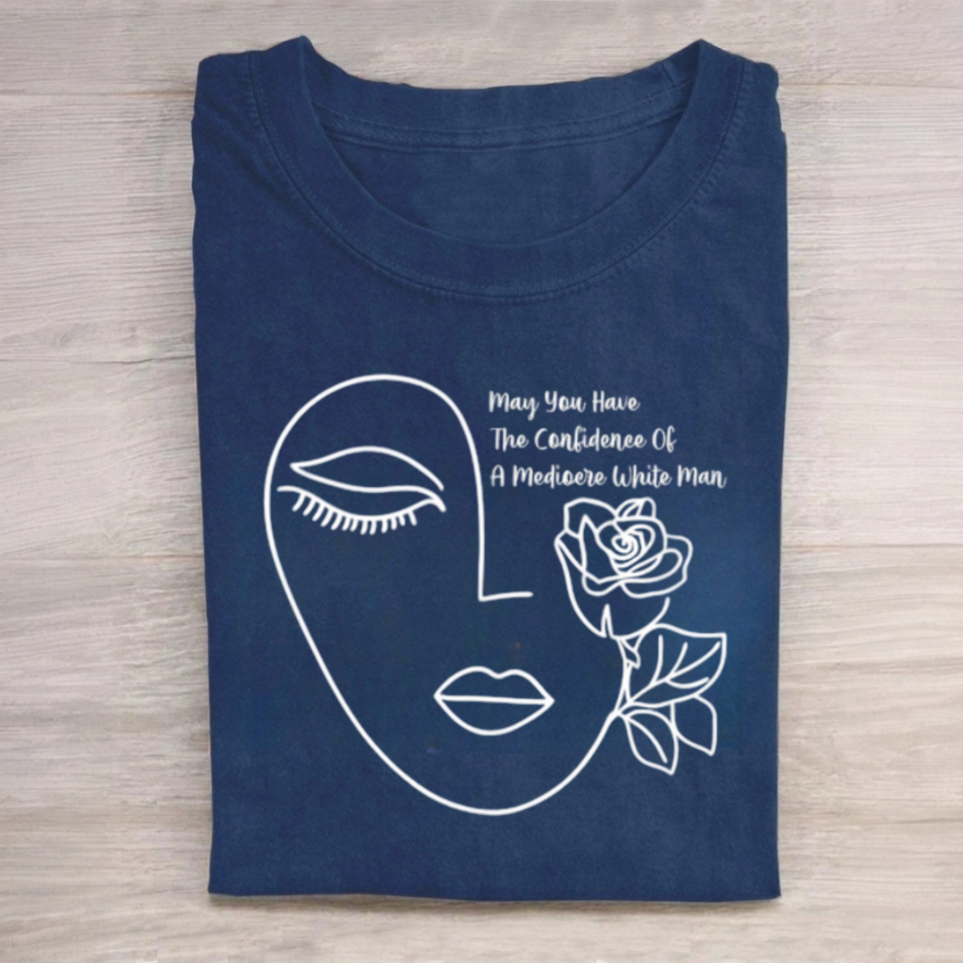 Feminist Rose Line Art Tshirt