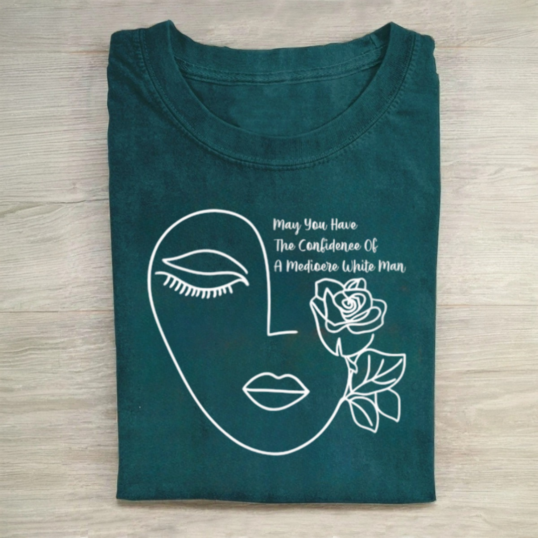 Feminist Rose Line Art Tshirt