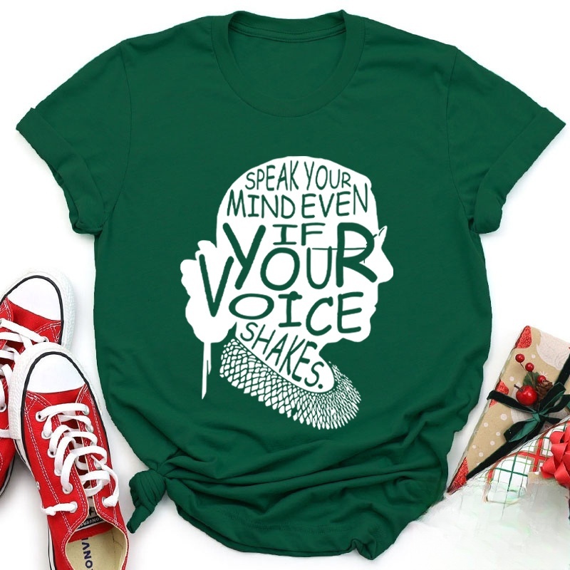Speak Your Mind Even If Your Voice Shakes Teacher T-Shirt