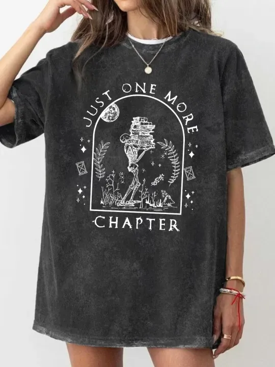 Vintage Just One More Chapter Novel Washed T-Shirt