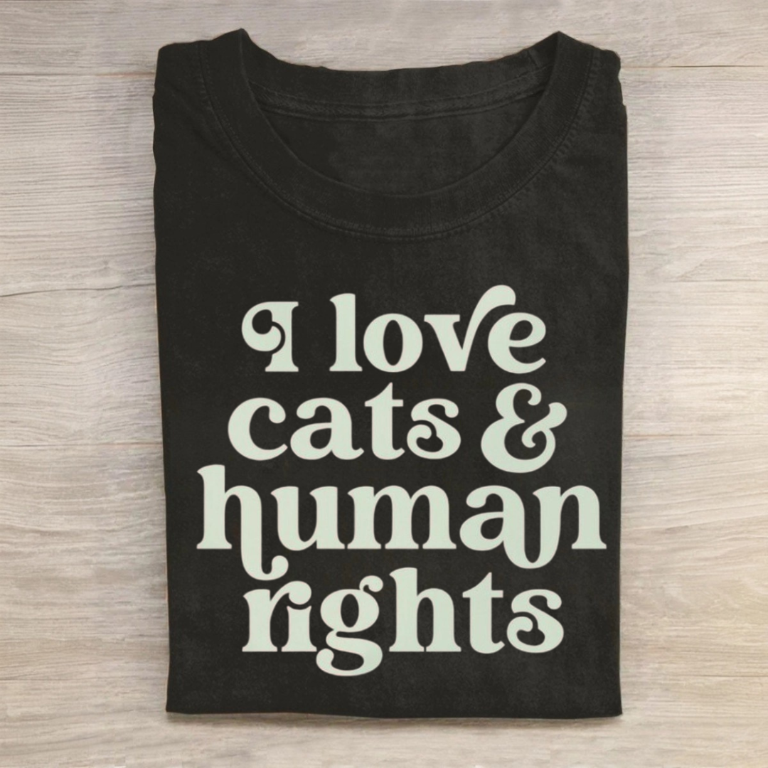 I Love Cats And Human Rights Tshirt