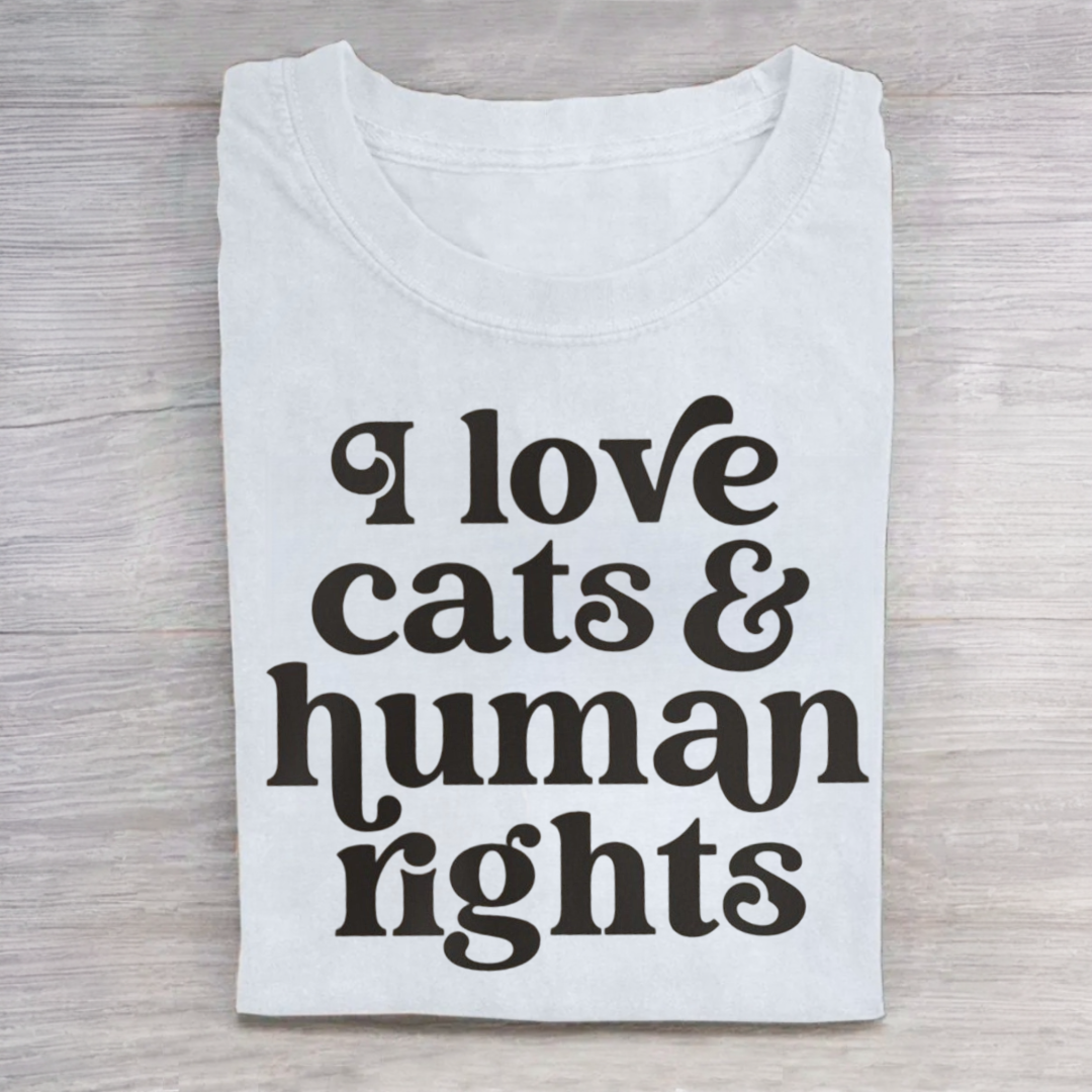 I Love Cats And Human Rights Tshirt