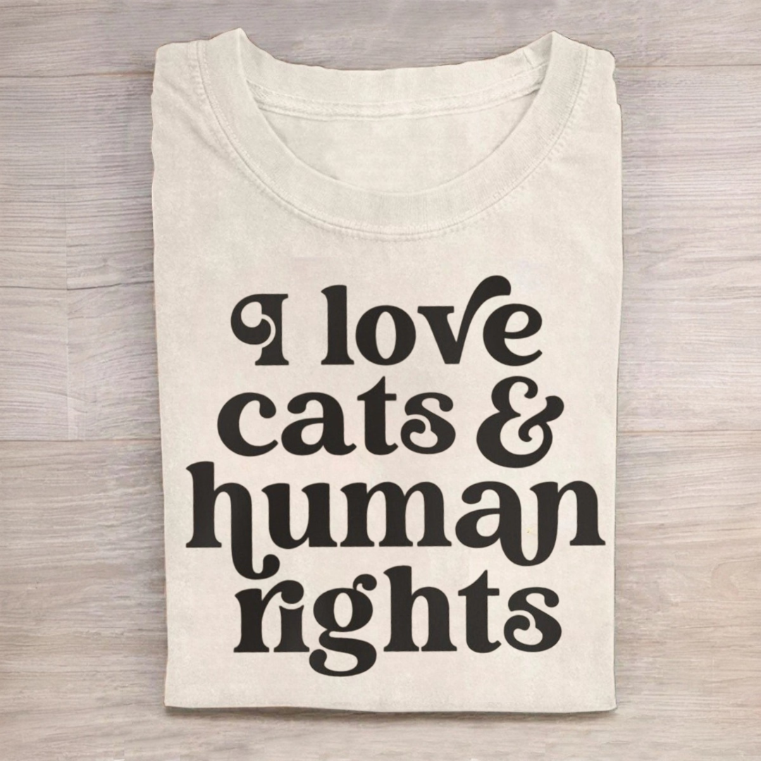 I Love Cats And Human Rights Tshirt