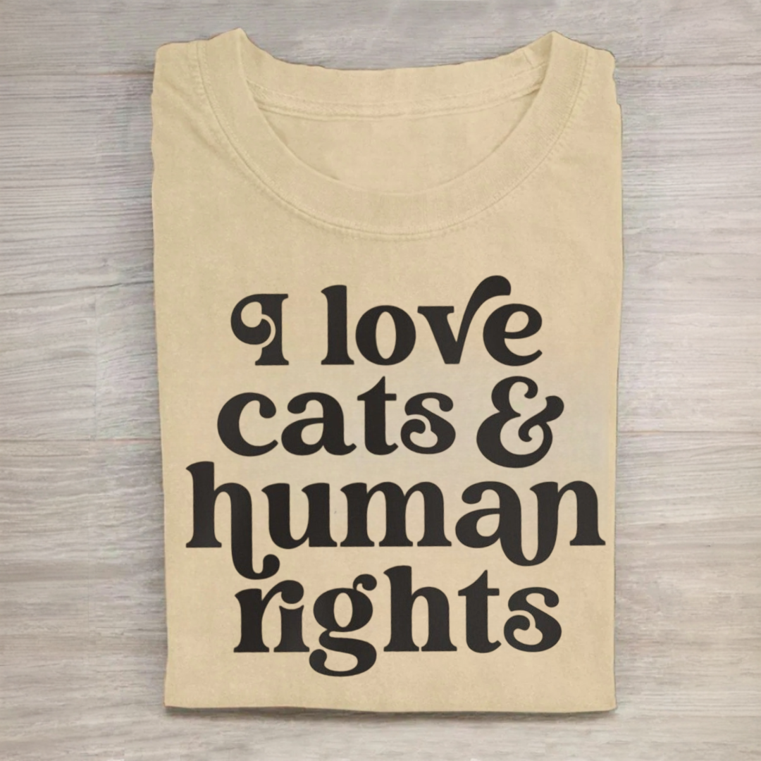 I Love Cats And Human Rights Tshirt