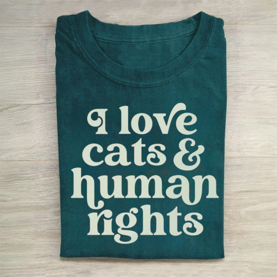 I Love Cats And Human Rights Tshirt