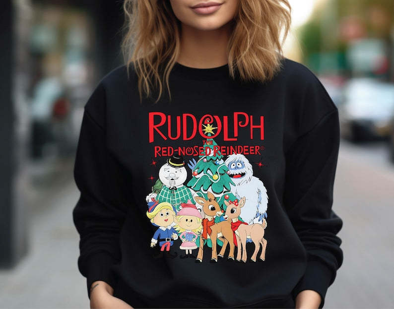 Rudolph The Red Nosed Reindeer Christmas Sweatshirt-lovefitte