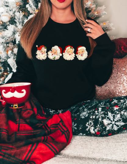Retro Cheerful Santa Sweatshirt-lovefitte