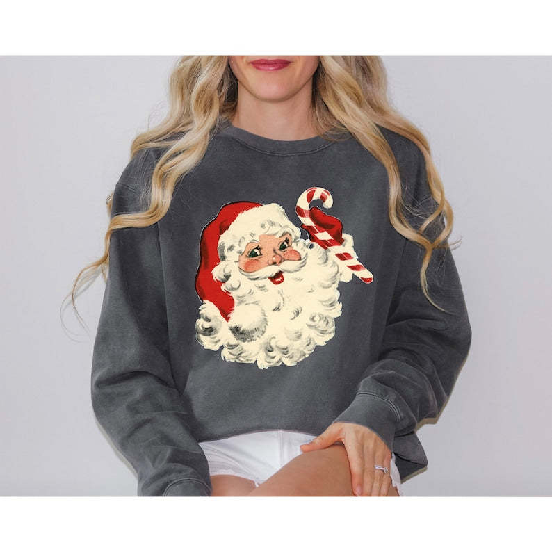 Comfort Retro Santa Sweatshirt-lovefitte