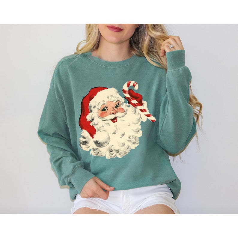 Comfort Retro Santa Sweatshirt-lovefitte
