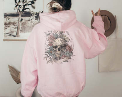 Rocker Floral Skeleton Hoodie-lovefitte